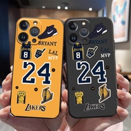 For iPhone 12 Pro Max iPhone 13 Pro Max iPhone 14 Plus iPhone 14 Pro Max iPhone 15 Plus iPhone 15 Pro Max Phone Case Straight Edge Kobe No.8 No.24 TPU Back Cover