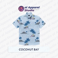 KEMEJA Premium Short Sleeve Adult Shirt - Ai Apparel Studio x HMSTR - Coconut Bay