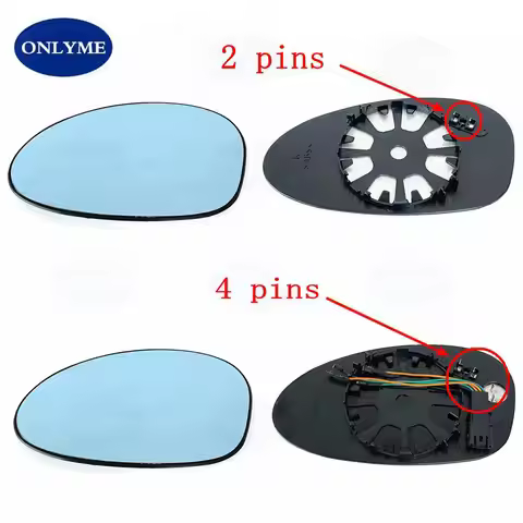 Car Wide Angle Heated 4 Pins / 2 Pins Blue Mirror Glass For Bmw Series 1 , 3 E90 E91 E92 E93 E87 E88
