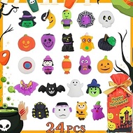 TOANWOD 24 Pack Halloween Mochi Squishy Toys: Halloween Party Favors Toy Goodie Bag Fillers for Kids - Mini Fidget Toys Bulk Stocking Stuffers Party Supplies - Pinata Fillers Birthday Gift Class Prize
