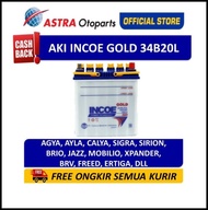Aki Incoe Mobil Agya Ayla Calya Sigra Incoe Gold 34B20L (35 Ah)