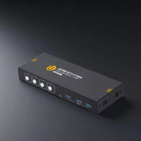 4 Port KVM Switch USB HDMI Switcher 4Kx2K@30Hz for 4 Computers Sharing 1 HD Monitor and 3 USB Device