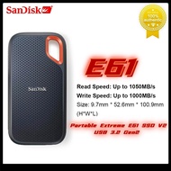 Sandisk สำหรับโน็คบุคตั้งโต๊ะดิสก์แบบแข็งแบบพกพาภายนอกความเร็วสูง SSD E61ขนาด1TB 2TB 4TB ฮาร์ดไดรฟ์เ