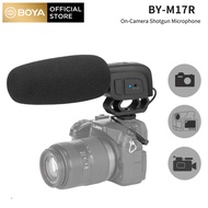 BOYA ไมโครโฟนคาร์ดิออยคอนเดนเซอร์สำหรับกล้อง BY-M17Rไมค์คาร์ดิออยสำหรับกล้อง DSLR เครื่องบันทึกเสียงบันทึกวิดีโอ Vlogging พอดคาสต์