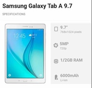 Samsung Galaxy Tab A T555  4G  16GB ROM 2 GB RAM