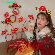 TN5WC4 2024 Happy New Year Headband, Red Hairband Cartoon Dragon Headband, Cute Mascot Dragon New Ye