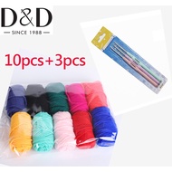 13PCS Crochet Plastic Handle Yarn+ten Ball Plush Yarn DIY Exquisite Knitting Craft Gift for Women's 