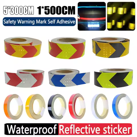 3M/1M Car Reflective Tape Auto Safety Warning Mark Tape Reflector Protective Tape Strip Film Car Aut