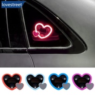 LOVESTREET LED Dual Heart Shape Solar Car Interiors Atmosphere Decor Light USB Powered Car Window Ne