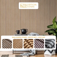 [8 Motif] Wallpaper Wall Sticker Motif WPC Wood Panel Composite 3D Sticker Aesthetic High Quality By Bolong ID