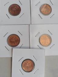 (5 Coin) 1 Sen syiling Duit Lama Malaysia 1995 / 1996 / 1997 / 1998 / 1999