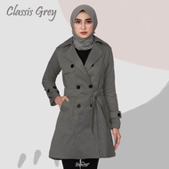 coat blazer abu wanita model korea terbaru murah