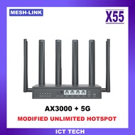 MESH-LINK CP560 AX3000 5G Modem Quad-Core 1.2Ghz + Qualcomm X55 4GB+4GB MODIFIED Modem Router