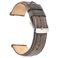 BEAFIRY Oil Tanned Leather 22mm 20mm 18mm Watchband Quick Release Watch Band Strap Brown for Men Wom