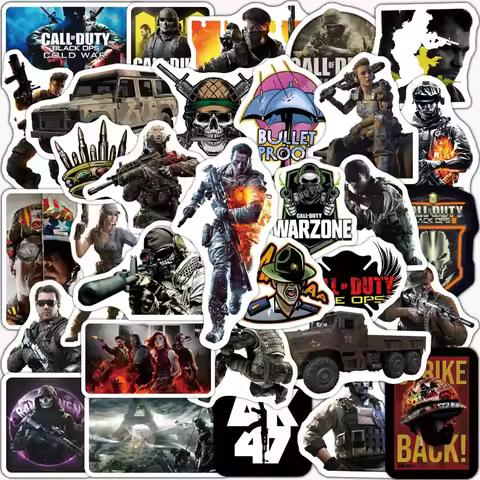 50pcs Call of Duty graffiti mobile phone sticker shooting sticker mobile phone case luggage ccd deco