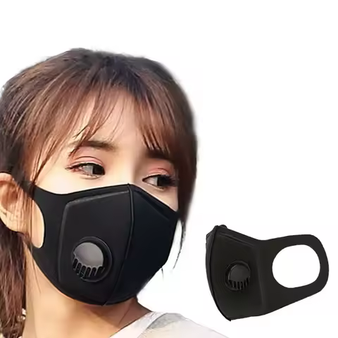 Men Women Anti Dust Mask Anti PM2.5 Pollution Face Mouth Respirator Black Breathable Valve Mask Filt
