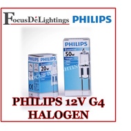 [2PCS] PHILIPS HALOGEN BULB 12V G4 20W / 12V G6.35 50W