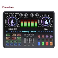 DJ20 Studio Sound Card with 48V Microphone System, Reverberation Tech, and Noise Reduction for Cardi