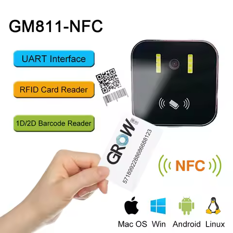 GM811-NFC RFID Card Reader and Barcode Reader Module DC3.6-6.5V UART 2D/1D Code Scanner Free SDK Fil