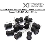 1pcs of Power Inductor Radial Leaded Inductance Copper Coil 0.3W 4.7uh ~ 560uh Xarotech