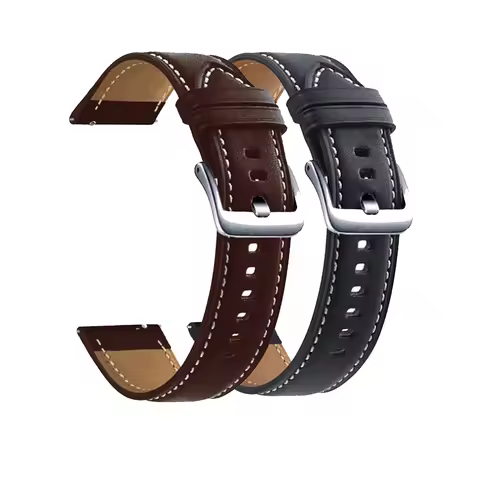 20 22mm Strap For Samsung Galaxy Watch 3 41 45mm Genuine Leather Band For Huawei Watch GT2 46mm For 