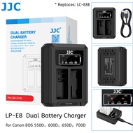JJC Dual Battery Charger Replace LC-E8E for LP-E8 Canon EOS 550D 600D 650D 700D Camera Battery, 2 Sl