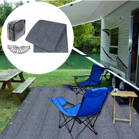 Outdoor Camping Tent Floor Awning Carpet Kits For RV Camper Caravan 240g HDPE Camping Blanket Rug Wi