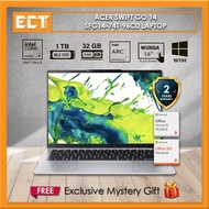 Acer Swift Go 14 SFG14-74T-96C0 Laptop (CU9-285H 5.4GHz,1TB PCIe SSD,32GB D5,Intel Arc,14" WUXGA,TCH