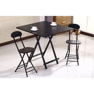 [READY STOCK] Square Shape Foldable Table - 70cm (L) x 75cm (H)  + 2 Foldable Chairs Set