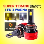 3 COLOR CAR LED LIGHTS SUROW SRW50TC H4 H11 H1 HB3 HB4 9005 9006 H7
