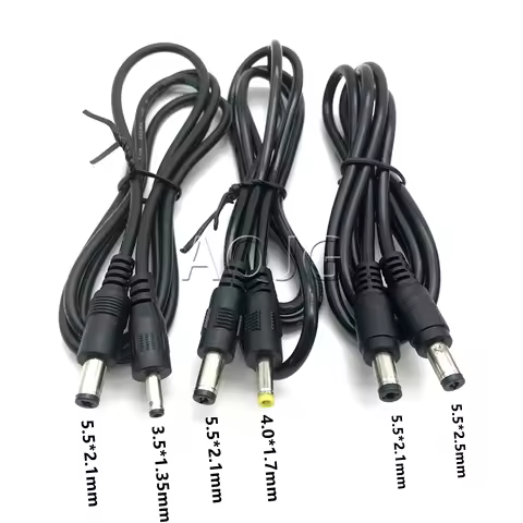 DC Power 5.5 x 2.1mm Male to 5.5*2.5mm 3.5*1.35mm 4.0*1.7mm Male Plug Cable 1M All copper 18AWG 10A 