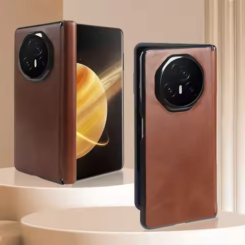 Vintage Central Axis Design Genuine Leather Case For Honor Magic V5 V3 Vs3 V2 Vs2 Aesthetic Oil Wax 