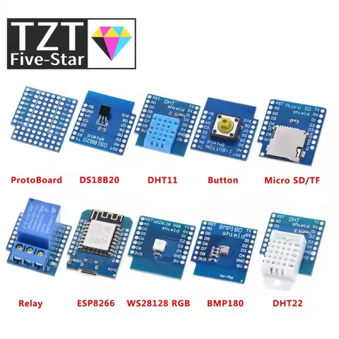 Esp8266 D1 Mini Pro Wifi Development Board Nodeu Ws2812 Rgb Dht11 Dht22 Am2302 Relay Ds18b20 Bmp180 