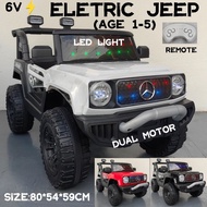 VVM: KIDS RIDE ON ELETRIC JEEP DESIGN MERCEDES G-WAGON G63 6V BATTERY REMOTE CONTROL LED LIGHT WINDS