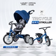 Clearance Sale! | รถเข็นเด็ก+จักรยานสามล้อ | Bentley Tri Cycle 6 in 1 Stroller Trike  [Sequin Blue] 