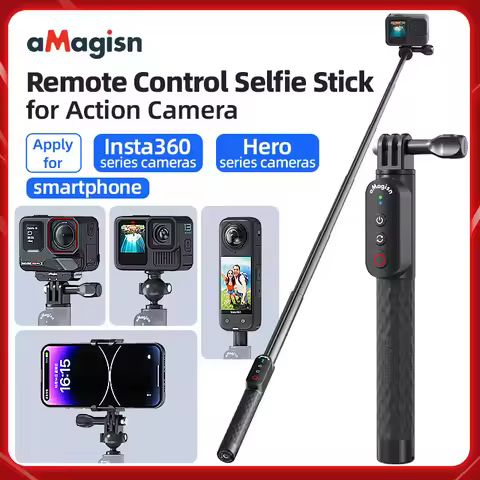 aMagisn Remote Selfie Stick 10m Waterproof 100cm Extendable Bluetooth Tripod for Accessories Camera 