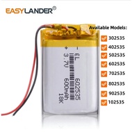 3.7V 220~1000mAh 302535 402535 502535 602535 702535 802535 902535 102535 Rechargeable Li Polymer Lip