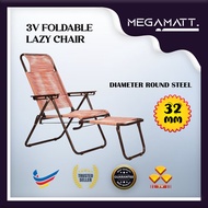 MEGAMATT Green Color 32mm 3V Lazy Chair Lazy Arm Chair Foldable Chair Relax Chair Kerusi Malas 3V Ke
