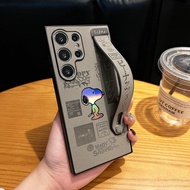 Cartoon Cute Snoopy +Wristband Case Samsung Galaxy S25 Ultra S24 Ultra S24 Plus S24 S23 Ultra S22 Ul