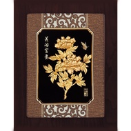 Lucky Pottery Yuan Yajian Xinpin [Big Classical Chinese Style-Peony Blossoms Fortune] Pure Gold Foil