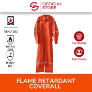 Fr Coverall/Flame Retardant 100% Coverall Heavy Duty 300Gsm Fabric -Orange
