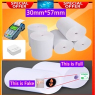 Thermal Paper Roll 57mm x 30mm Coreless  ,(Can untuk Luck Jingle printer)Receipt paper,热敏纸。