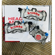 Combo Set Brembo GP4RS 108MM Brake Caliper + P34 Grey Red Logo 4Pot + 2Pot Pump Pam Universal Value 