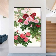 Traditional peony canvas print wall painting 60 x 90 cm