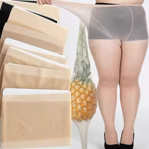 Plus Size Women's Pineapple Anti-scratch Stocking Invisible Legging Breathable Tights High Waist Pan