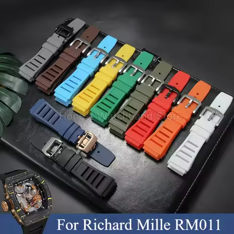 Durable Watch Strap Convex Interface for Richard Mille RM011 Corrosionresistant Lightweight Glossy S