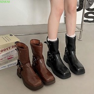 SENKNI Women Short Boots, Harajuku Street Style Women's Ankle Boots, Fashion Buckle New Design Y2K P