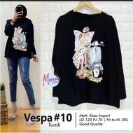 BAJU WANITA VESPA TERBARU KAOS LENGAN PANJANG WANITA KAOS  BAJU WANITA BAJU VESPA WANITA SWEATER WAN