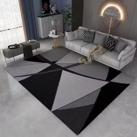 VIKAMA Cool Nordic Geometric Crystal Velvet Carpet Living Room Sofa Coffee Table Carpet Home Decor B