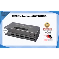 4K 2K 4x1 HDMI Switcher HD Video Switcher Selector 4 in 1 out Splitter Adapter with Remoter for PC L